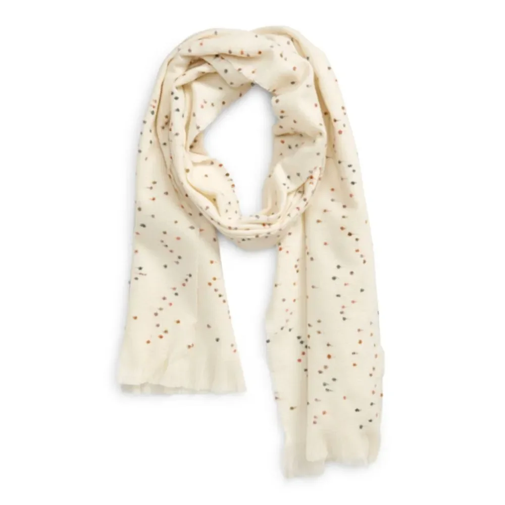 NWT Bundle Confetti Multi Ivory Scarf and BP. Women’s Beanie  - One Size - Ivory